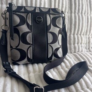 Coach Monogram Black and Gray Crossbody Bag